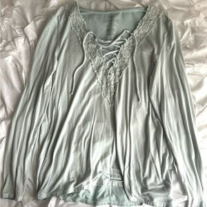 American Eagle Women’s Lace-Up V-Neck Top